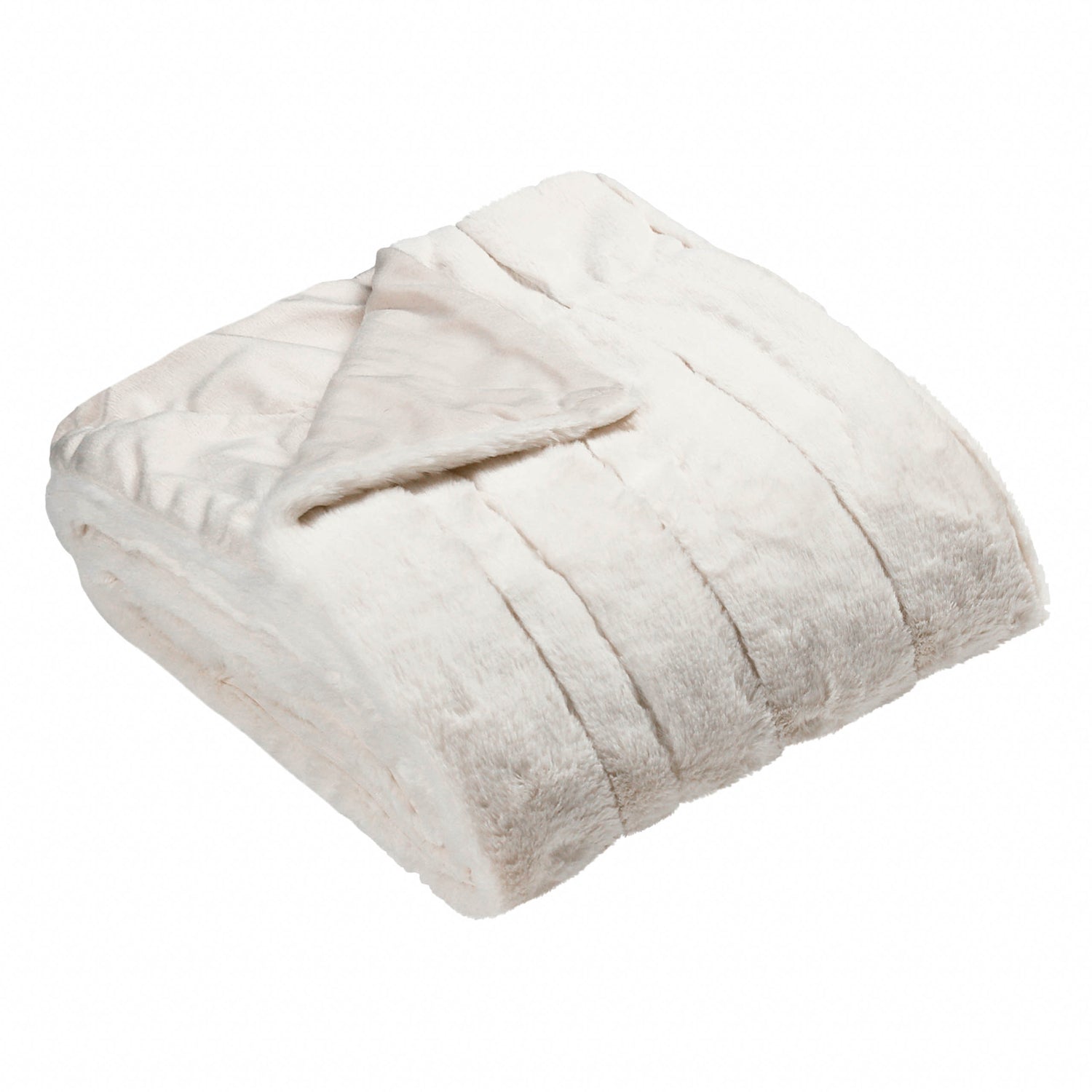 Paoletti Empress Faux Fur 140cm x 200cm Throw Cream