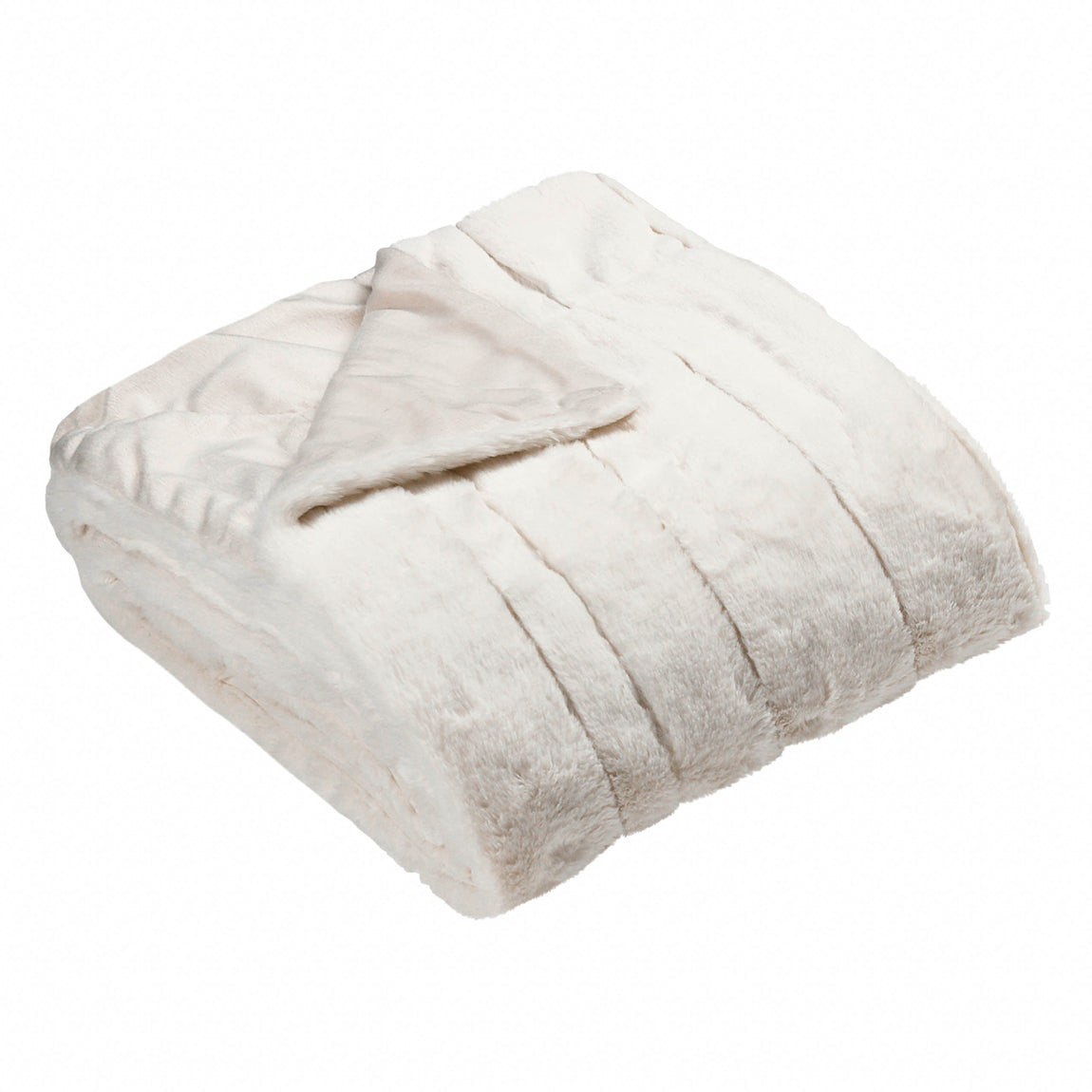 Paoletti Empress Faux Fur 140cm x 200cm Throw Cream