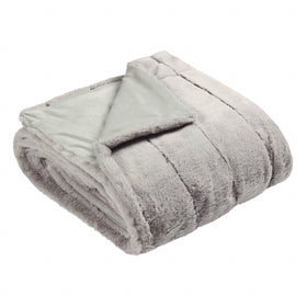 Paoletti Empress Faux Fur 140cm x 200cm Throw Grey