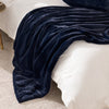 Paoletti Empress Faux Fur 140cm x 200cm Throw Navy