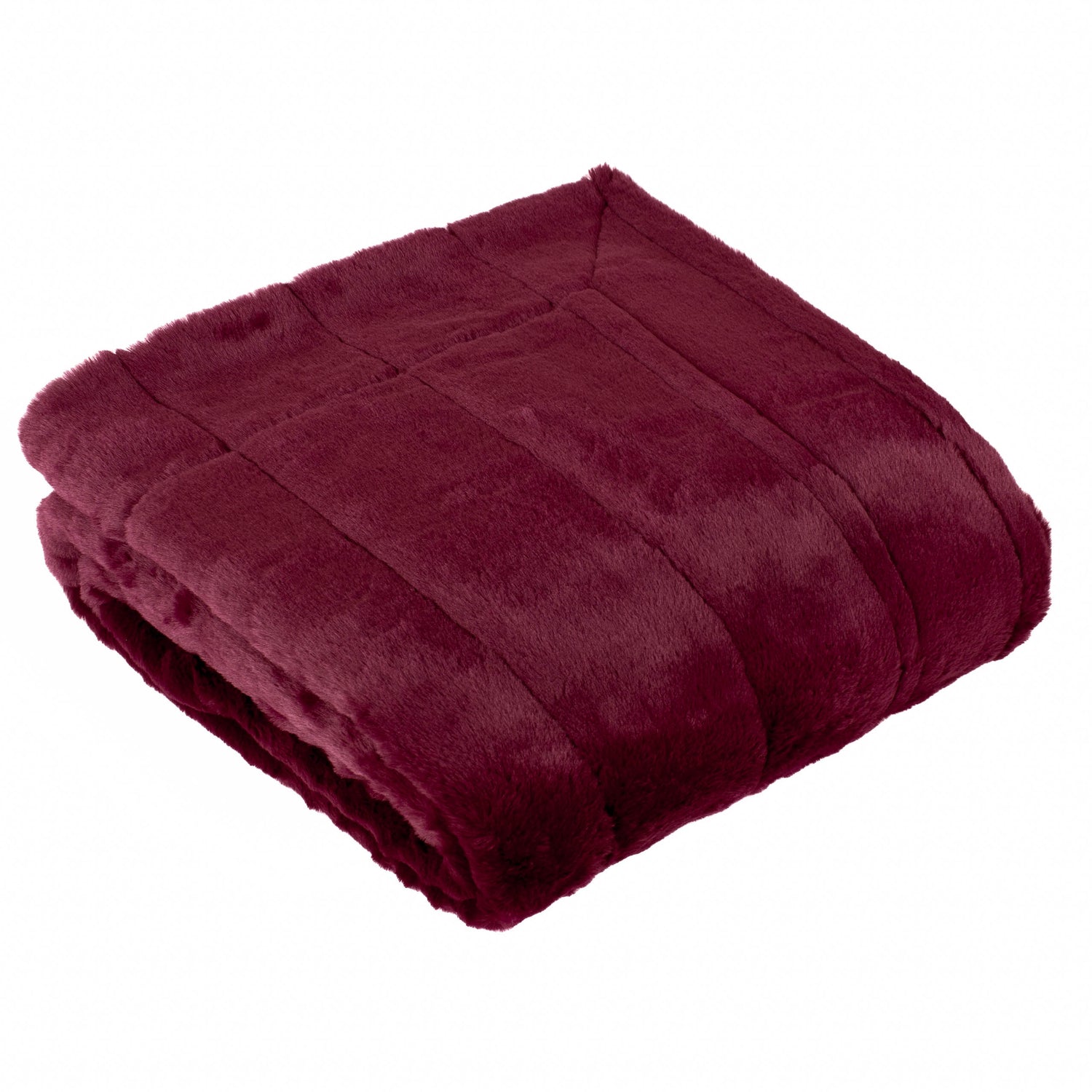 Paoletti Empress Faux Fur 140cm x 200cm Throw Ruby