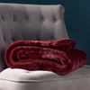 Paoletti Empress Faux Fur 140cm x 200cm Throw Ruby
