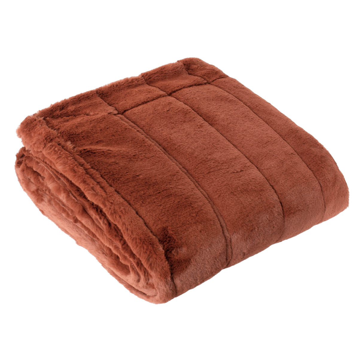 Paoletti Empress Faux Fur 140cm x 200cm Throw Rust