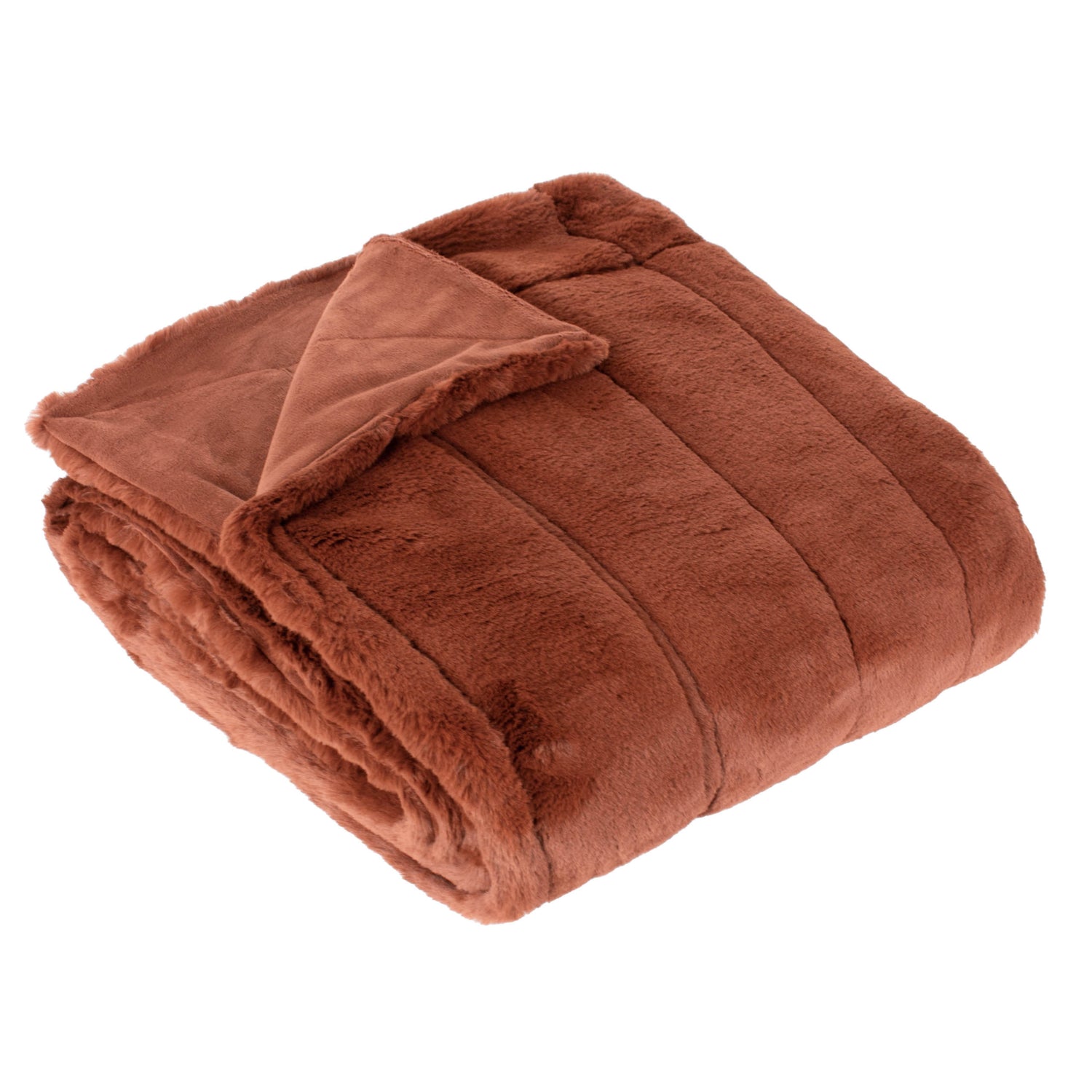 Paoletti Empress Faux Fur 140cm x 200cm Throw Rust