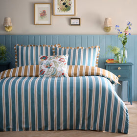 Appletree Eloise Stripe Cotton Duvet Cover Bedding Set Teal
