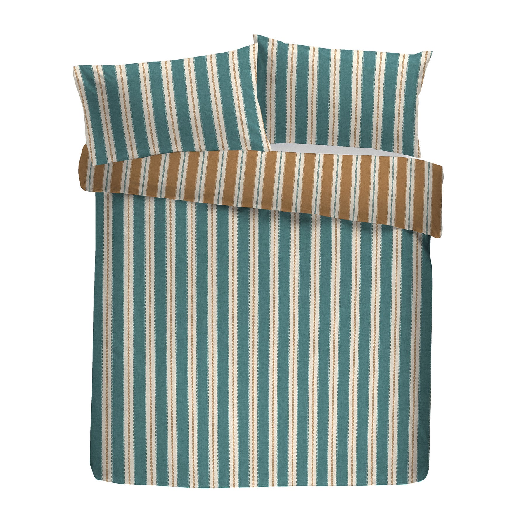 Appletree Eloise Stripe Cotton Duvet Cover Bedding Set Teal