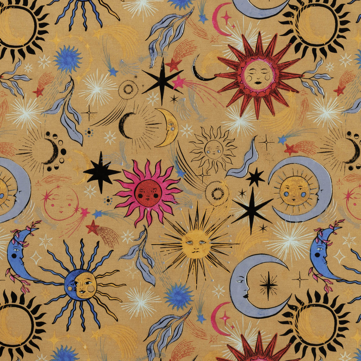 Ethereal Star Reversible Duvet Cover Bedding Set Gold Rust