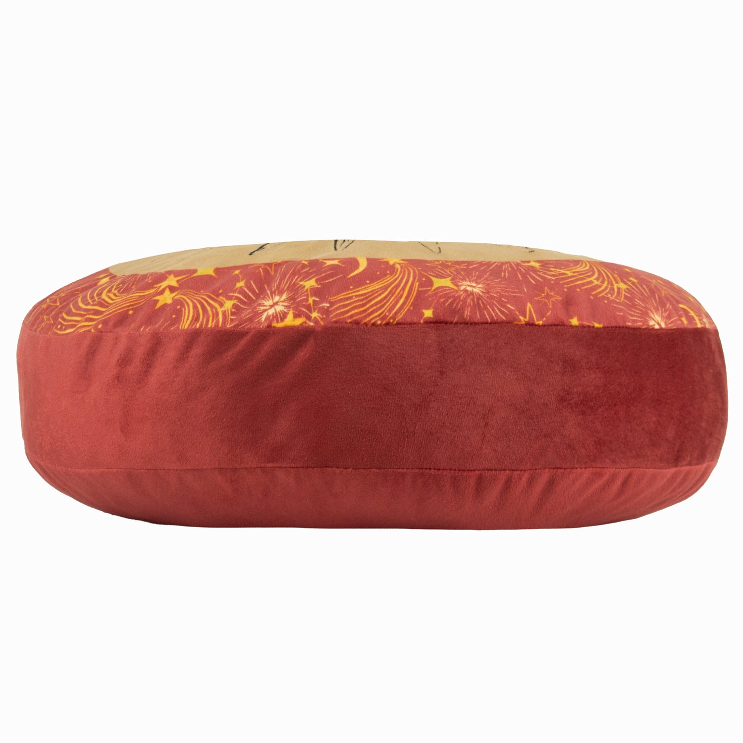Ethereal Sun Velvet Round Filled Cushion 40cm Gold Dust Rust