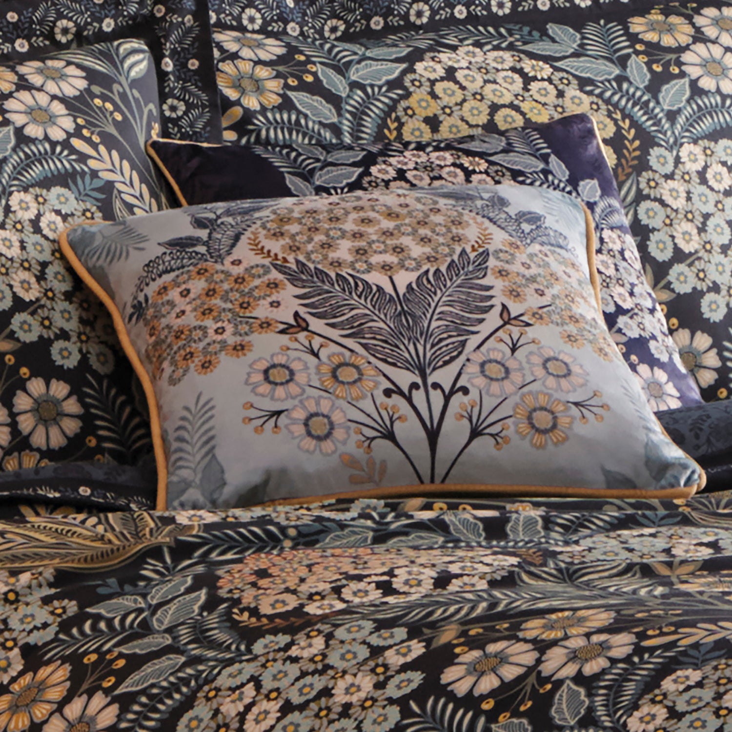 Appletree Evelina Velvet Filled Cushion 43cm x 43cm Navy