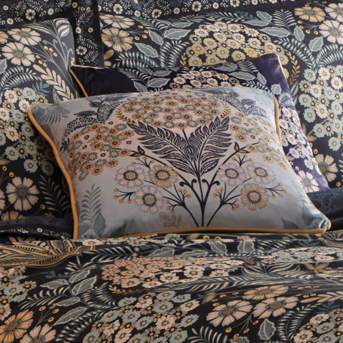 Appletree Evelina Velvet Filled Cushion 43cm x 43cm Navy