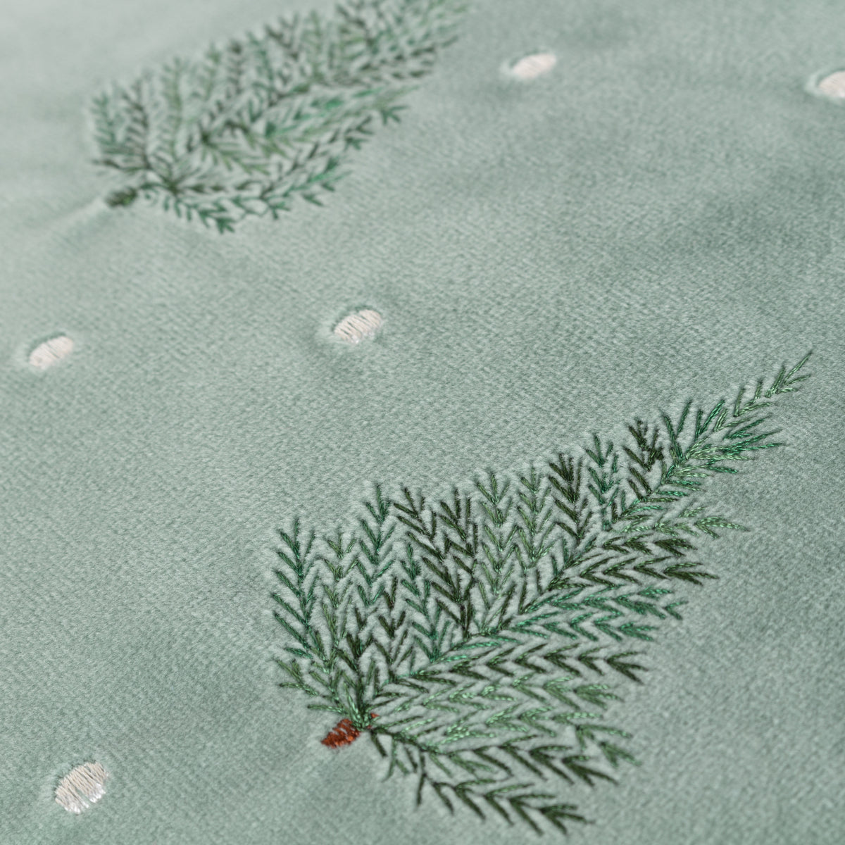 Furn Evergreen Classic Tree Embroidered Filled Cushion 43cm x 43cm Green
