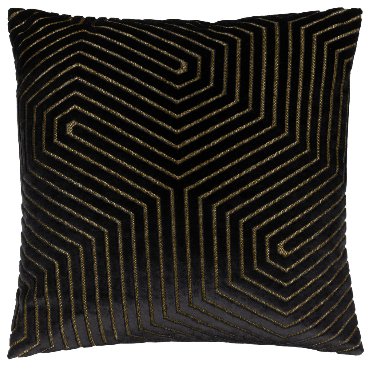 Paoletti Evoke Cut Velvet Filled Cushion 45cm x 45cm Black