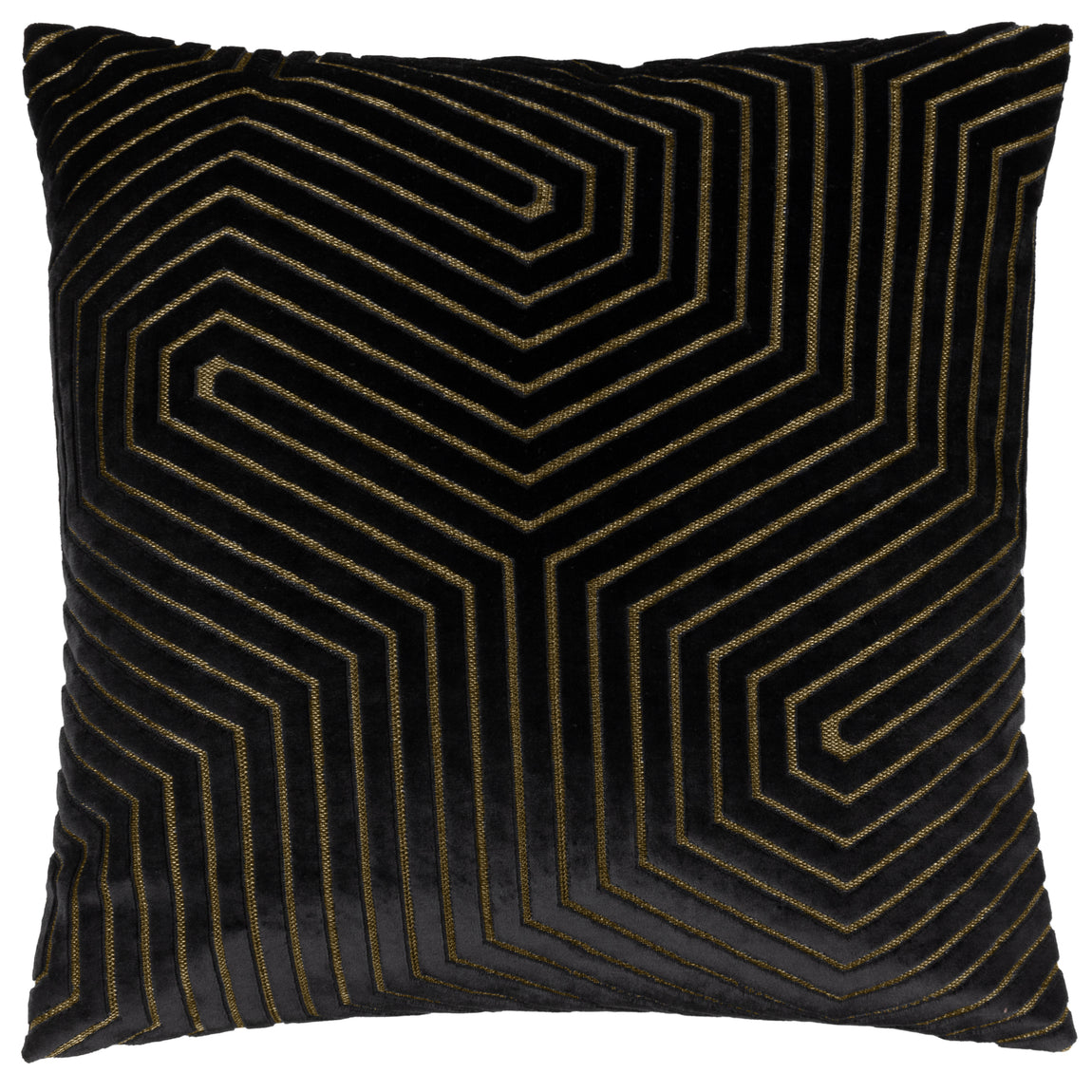 Paoletti Evoke Cut Velvet Filled Cushion 45cm x 45cm Black