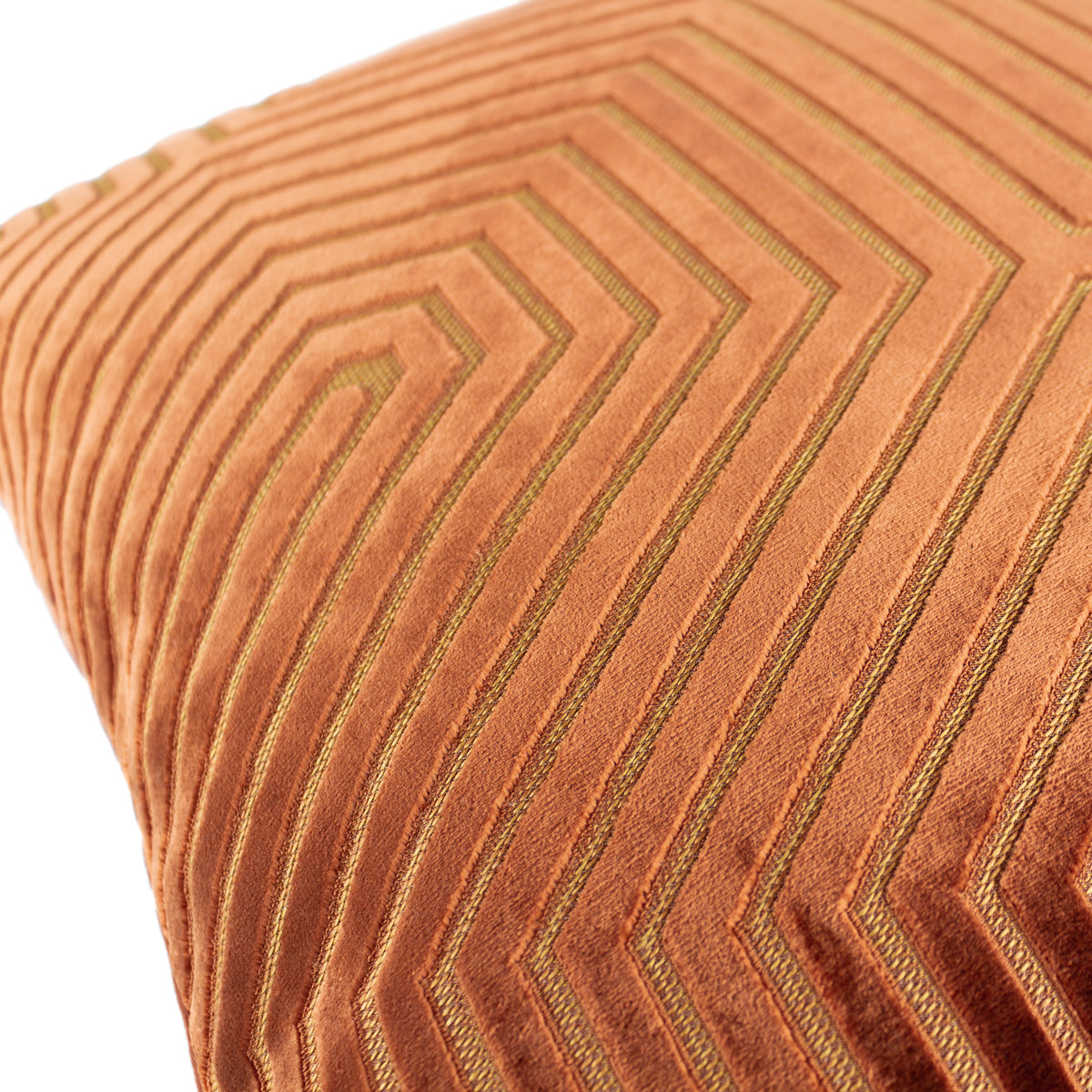 Paoletti Evoke Cut Velvet Filled Cushion 45cm x 45cm Brick
