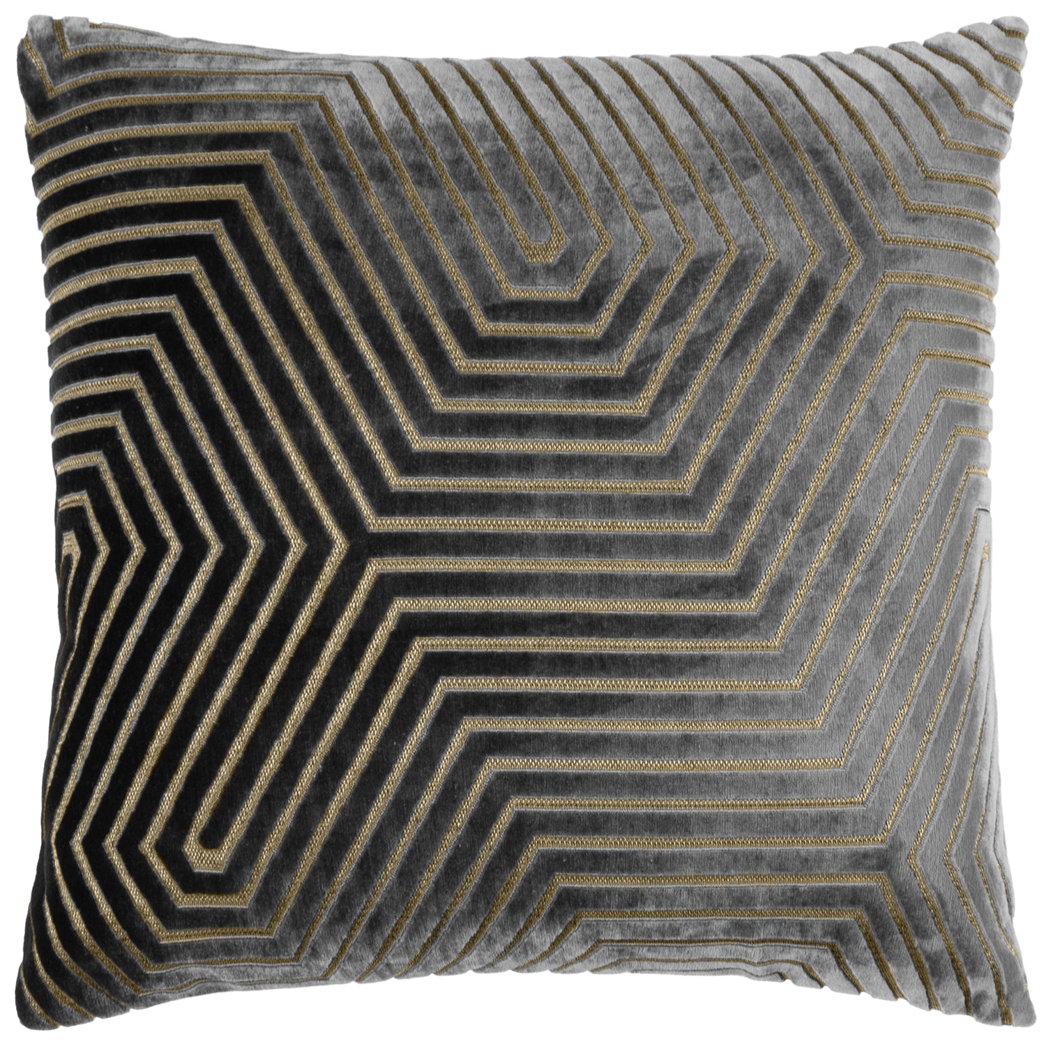 Paoletti Evoke Cut Velvet Filled Cushion 45cm x 45cm Charcoal
