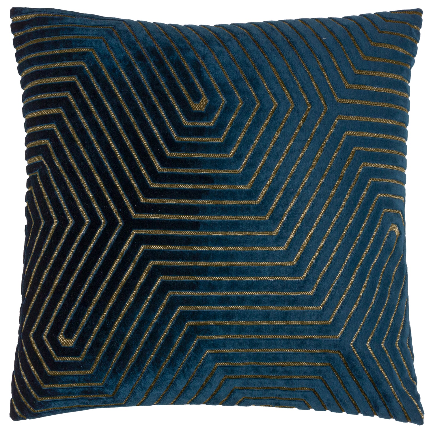 Paoletti Evoke Cut Velvet Filled Cushion 45cm x 45cm Navy