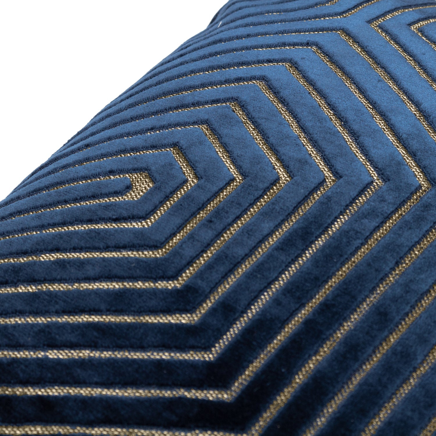 Paoletti Evoke Cut Velvet Filled Cushion 45cm x 45cm Navy