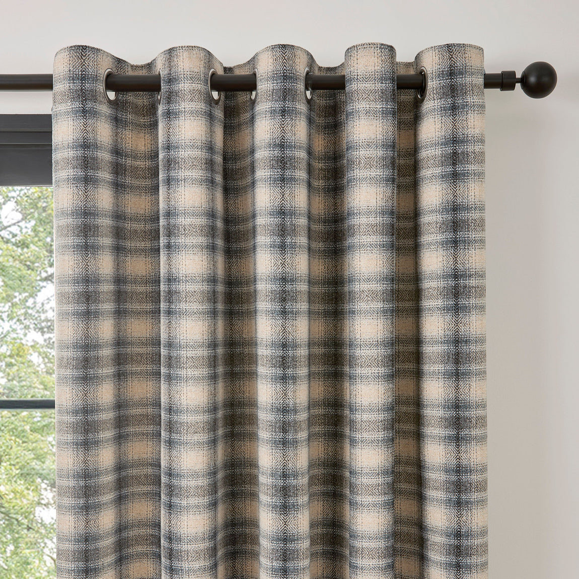 Curtina Everett Jacquard Ready Made Eyelet Curtains Grey