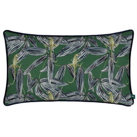 Wylder Tropics Ebon Wilds Nkiru Piped Filled Cushion 30cm x 50cm Green