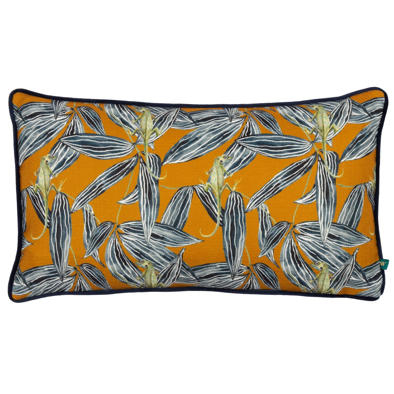 Wylder Tropics Ebon Wilds Nkiru Piped Filled Cushion 30cm x 50cm Saffron