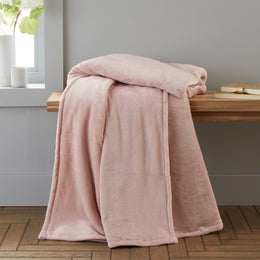 Catherine Lansfield Raschel Velvet Touch 200cm x 240cm Throw Blush