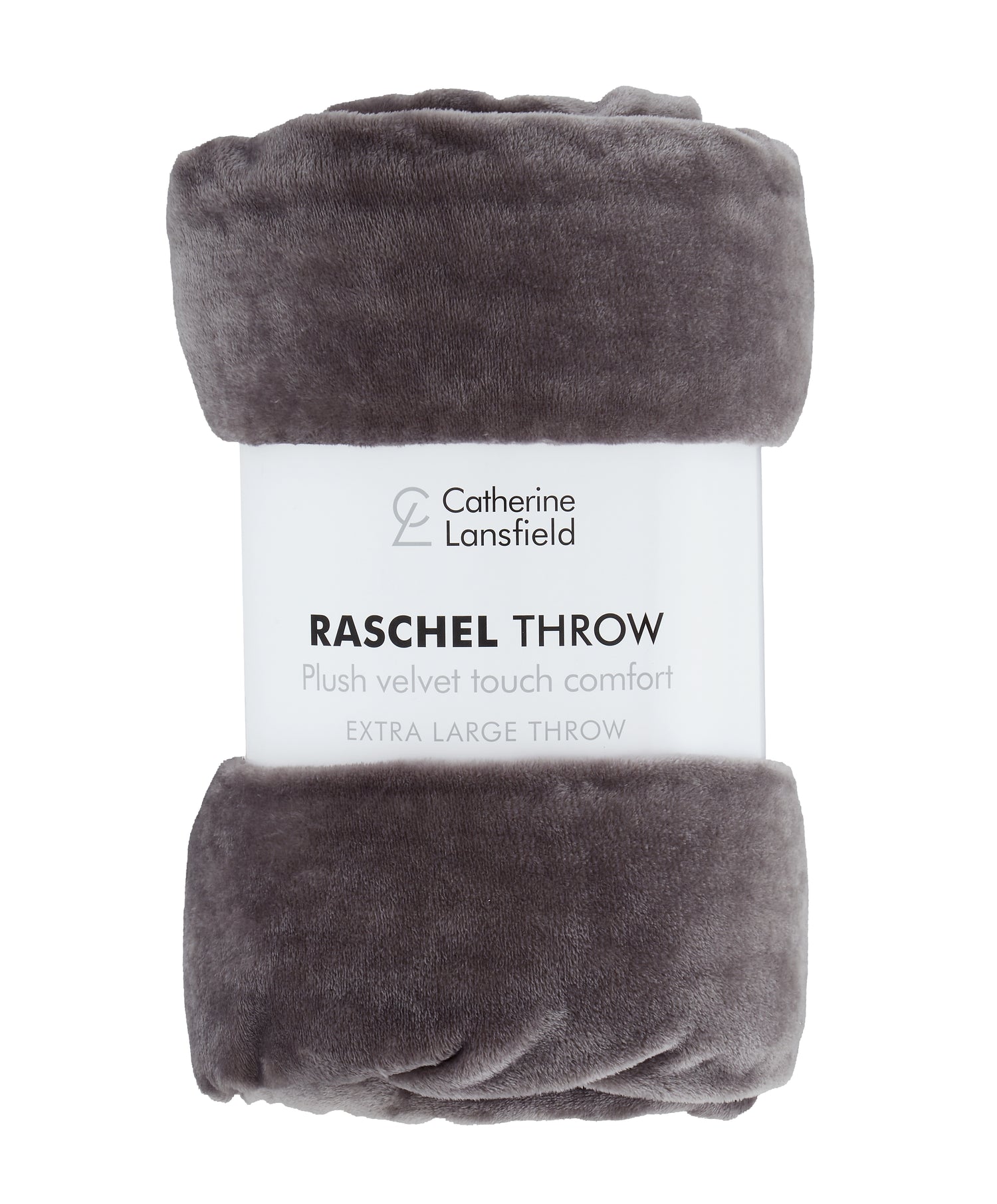 Catherine Lansfield Raschel Velvet Touch 200cm x 240cm Throw Charcoal