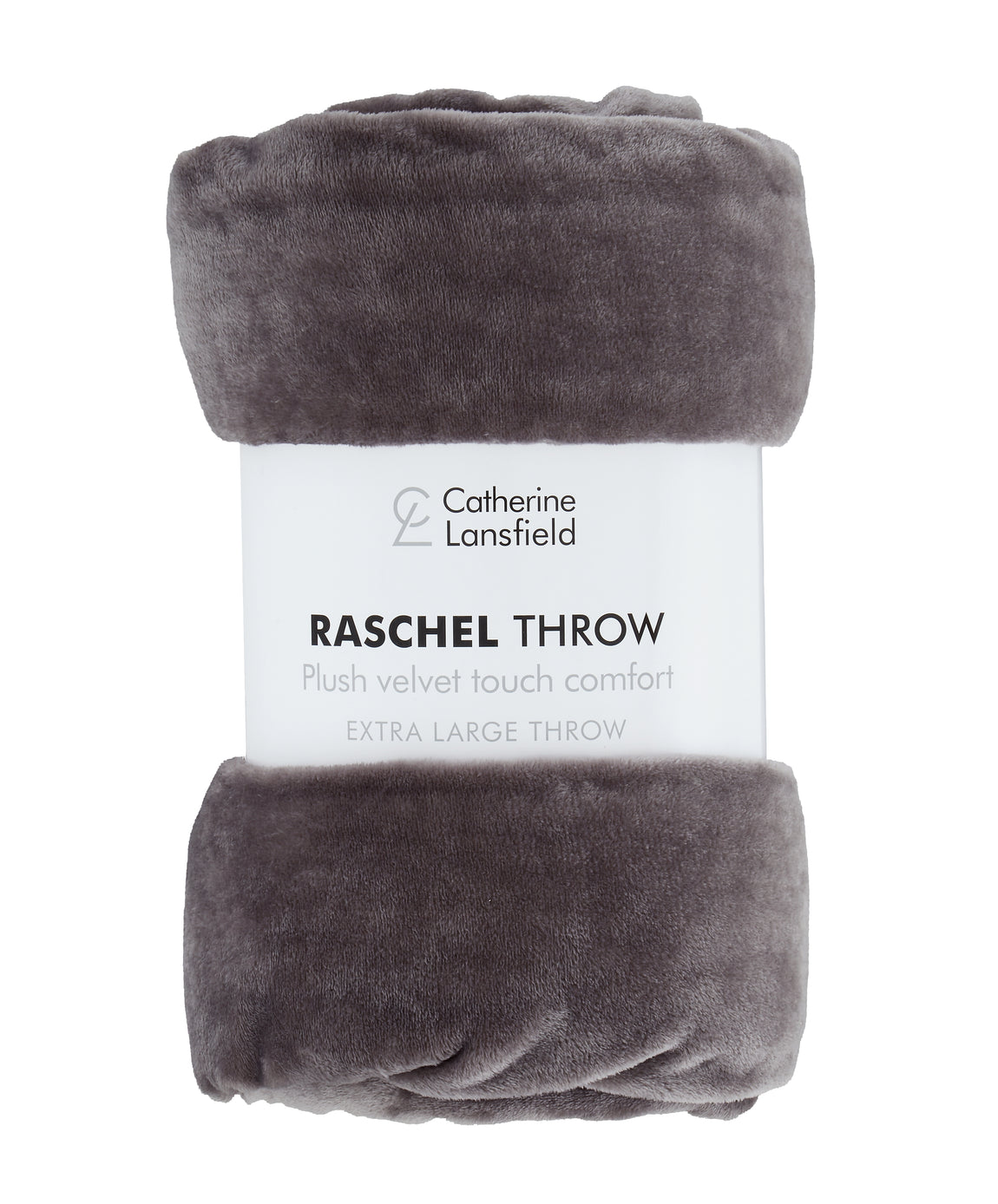 Catherine Lansfield Raschel Velvet Touch 200cm x 240cm Throw Charcoal