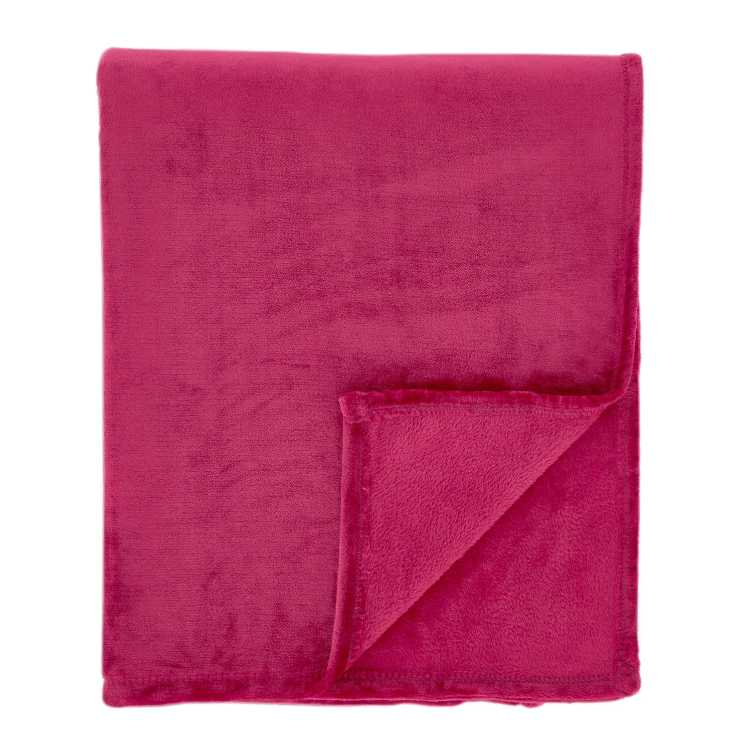 Catherine Lansfield Raschel Velvet Touch 130cm x 170cm Throw Hot Pink