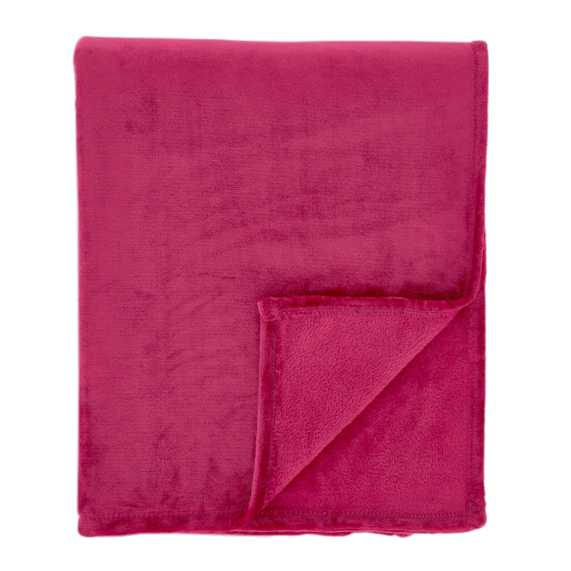 Catherine Lansfield Raschel Velvet Touch 130cm x 170cm Throw Hot Pink