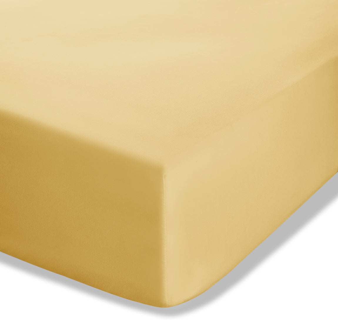 Catherine Lansfield Easy Iron Percale Extra Deep Bed Linen Fitted Sheet Ochre