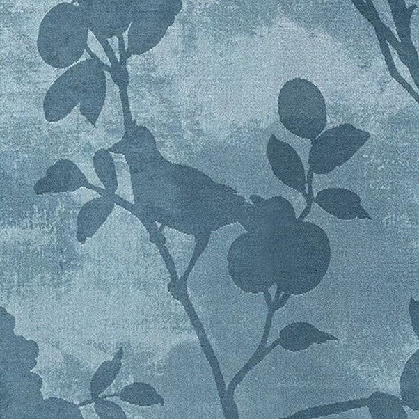 Laura Ashley Eglantine Silhoutte Woven Made to Measure Curtain Seaspray