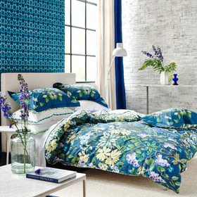 Designers Guild Eleonora Duvet Cover Bedding Set Indigo Blue