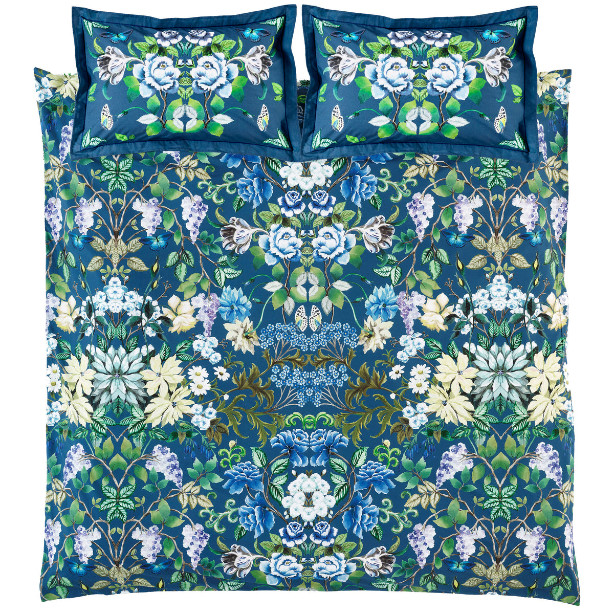 Designers Guild Eleonora Duvet Cover Bedding Set Indigo Blue