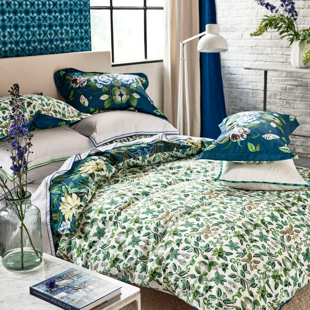 Designers Guild Eleonora Duvet Cover Bedding Set Indigo Blue