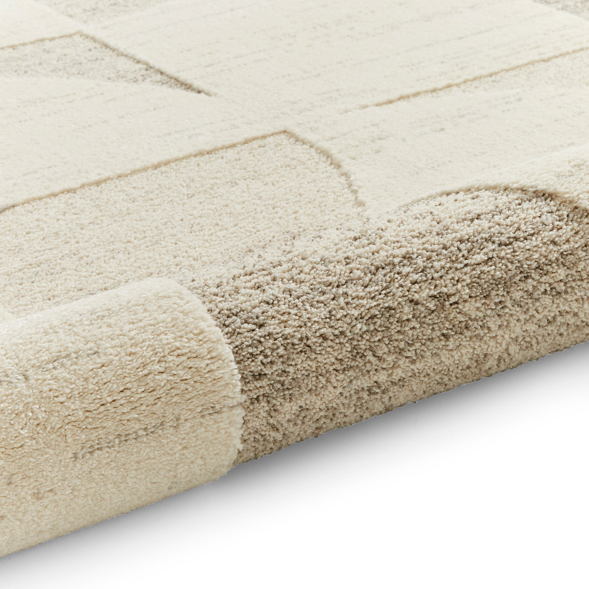 Elio 66747 Multi Textured Pile Rug Beige