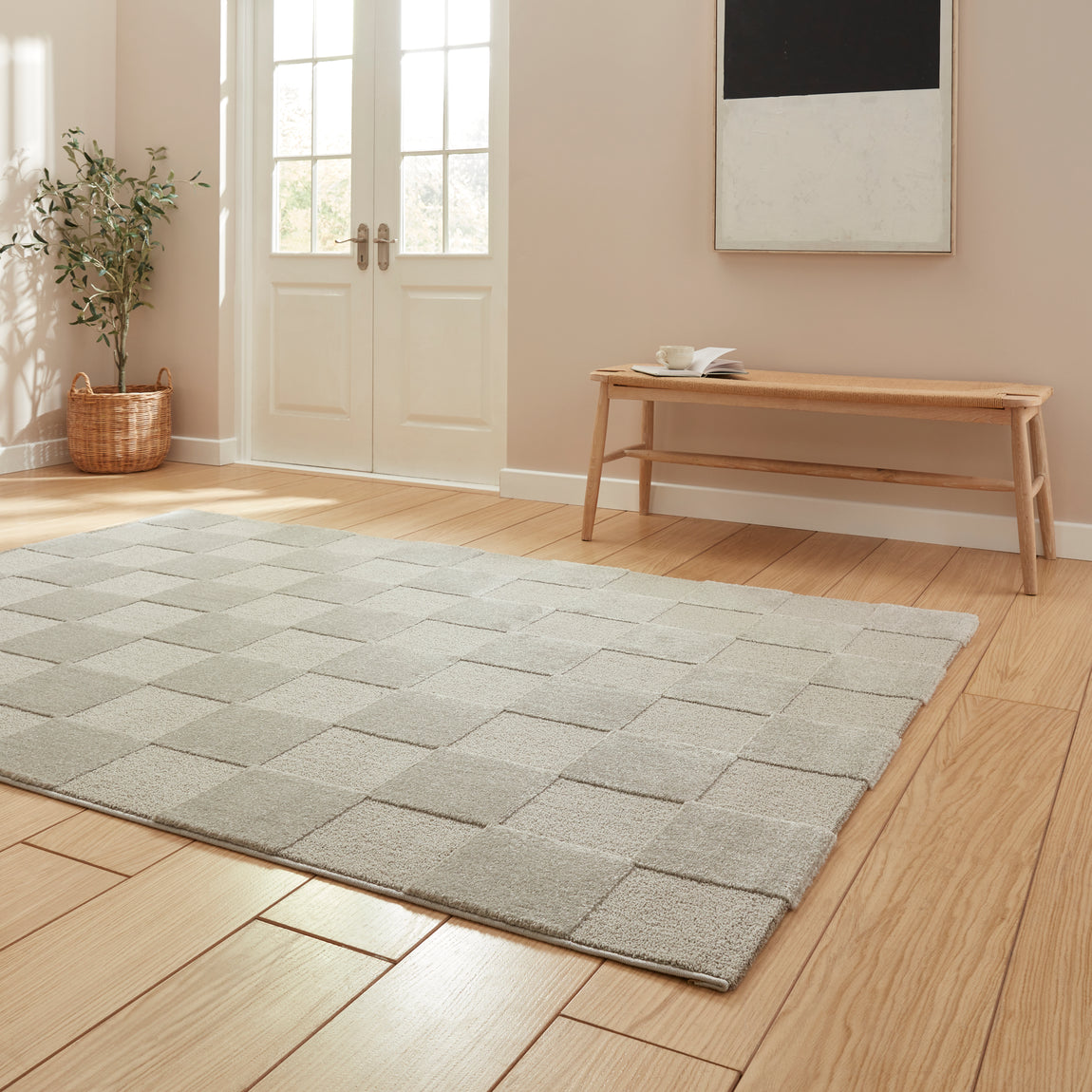 Elio 69924 Multi Textured Pile Rug Silver
