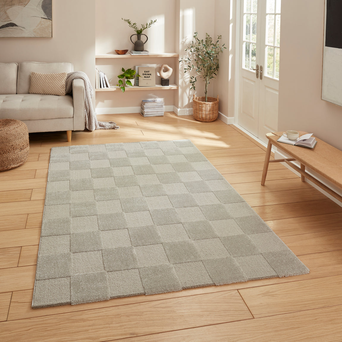 Elio 69924 Multi Textured Pile Rug Silver