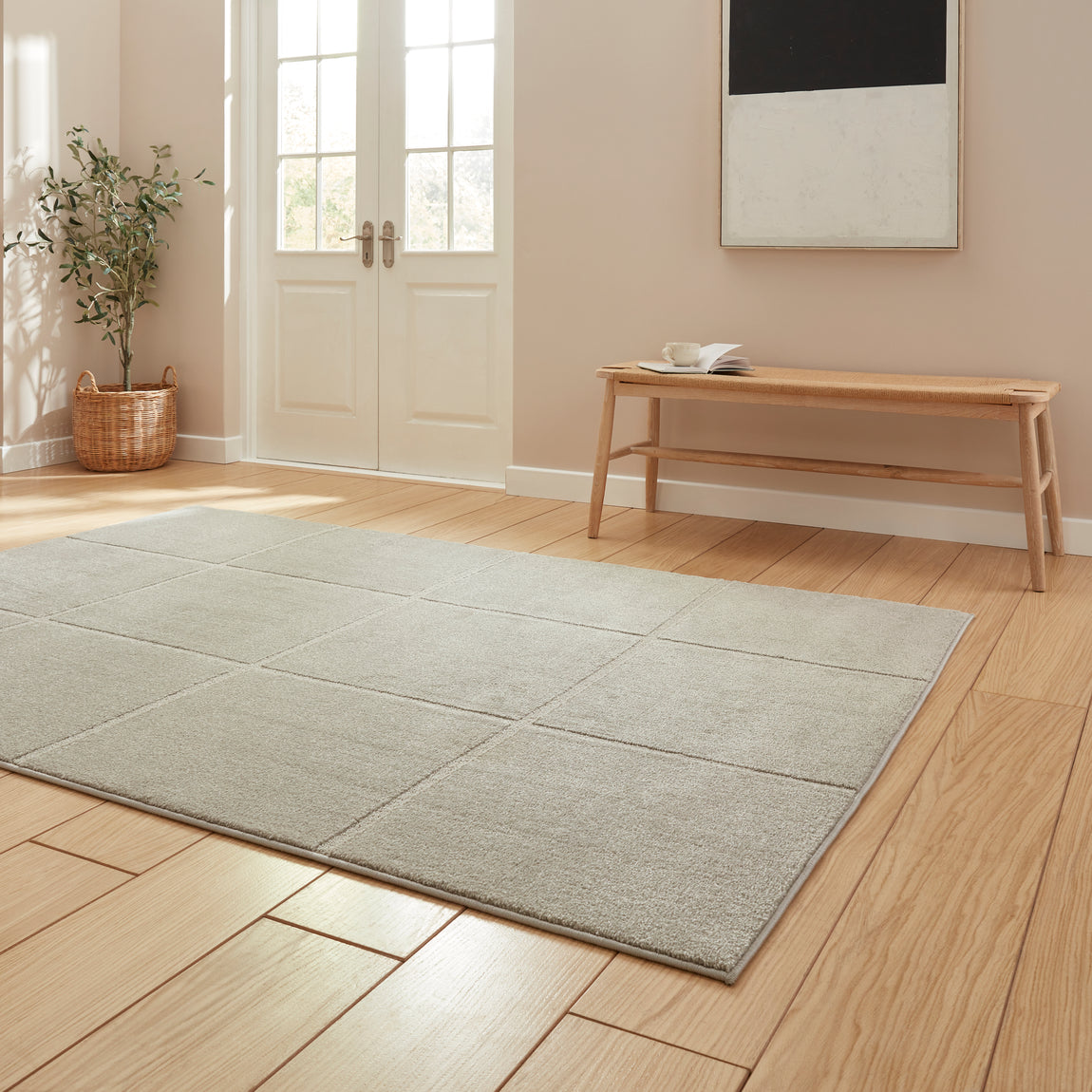 Elio 70100 Multi Textured Pile Rug Silver