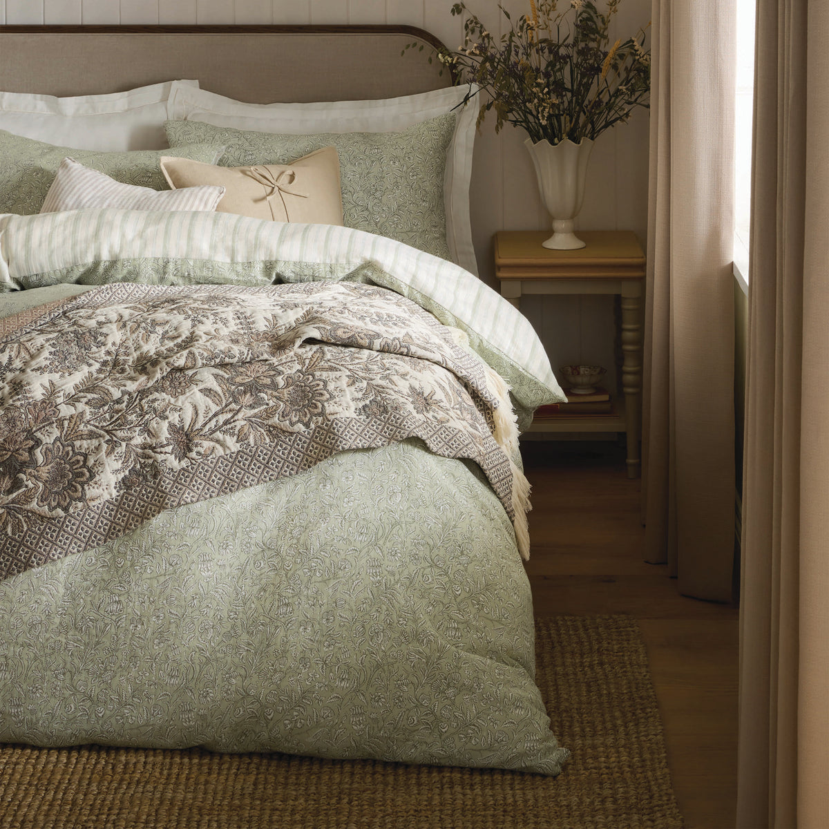 Laura Ashley Elmdon Duvet Cover Bedding Set Sage