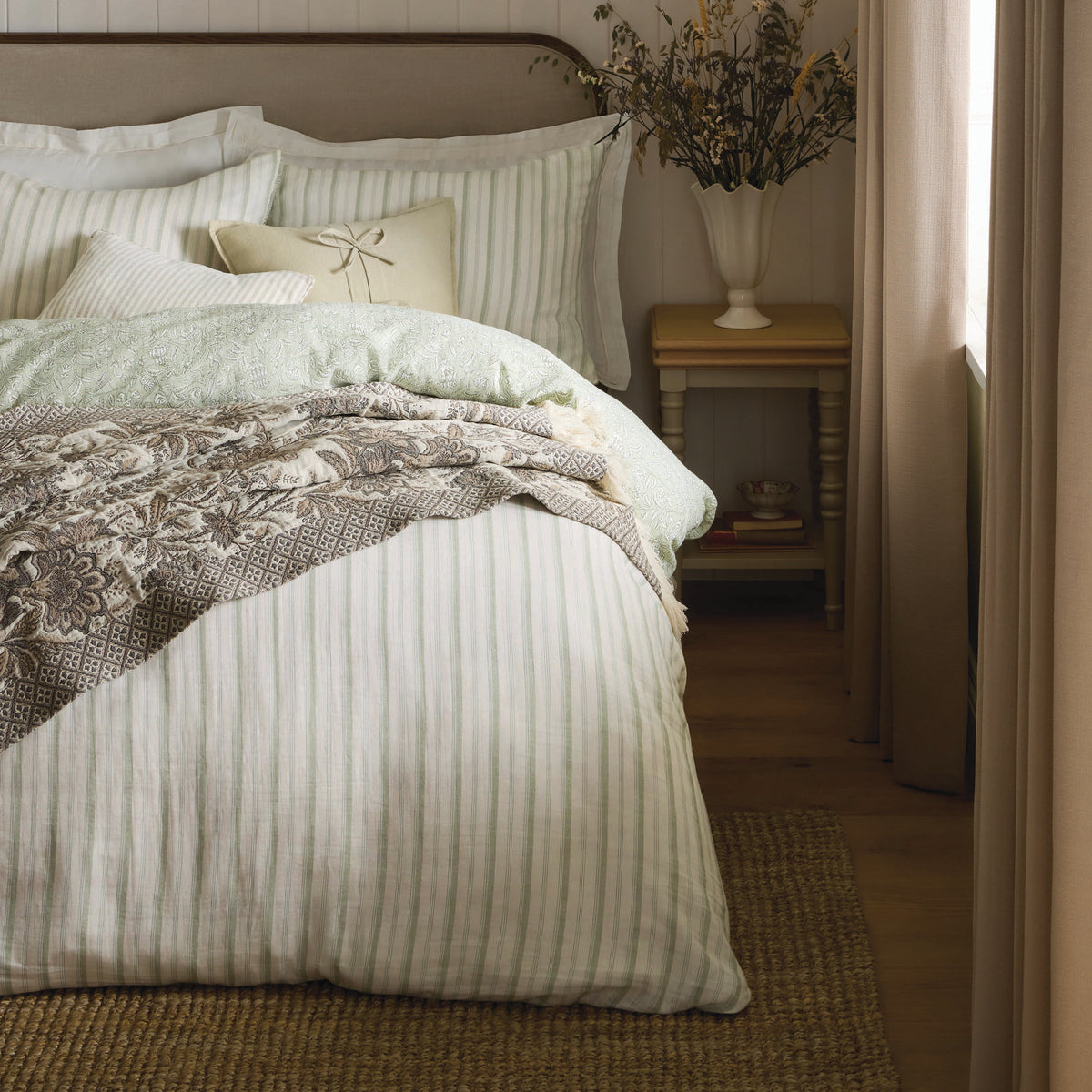 Laura Ashley Elmdon Duvet Cover Bedding Set Sage