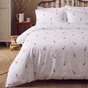 Laura Ashley Elsie Bouquet Duvet Cover Bedding Set Pale Cranberry
