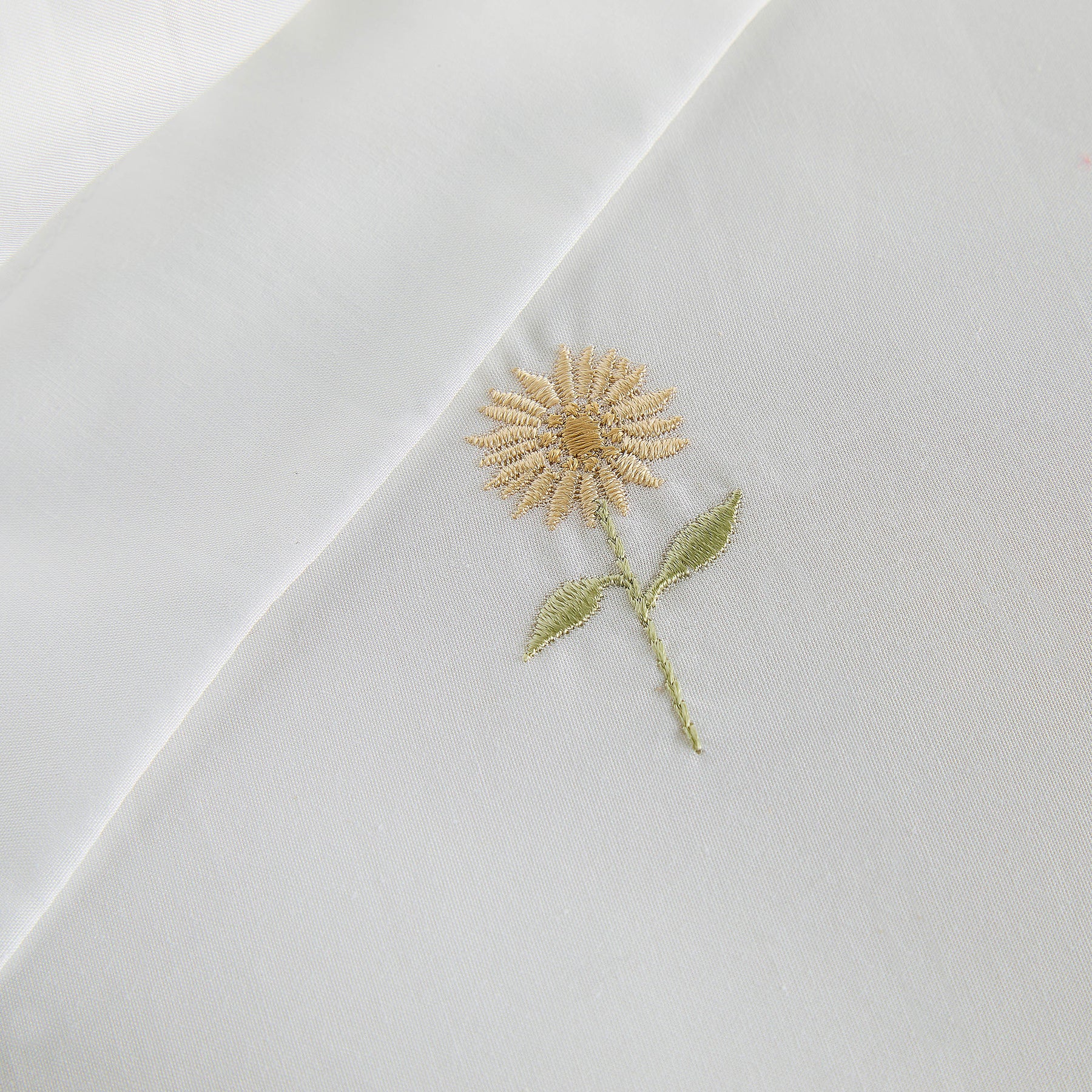 Sophie Allport Embroidered Sunflowers Duvet Cover Bedding Set White