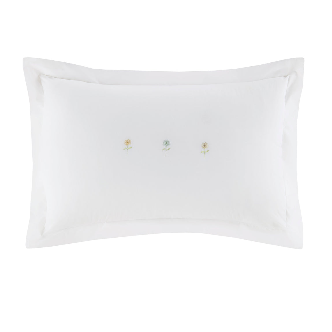 Sophie Allport Embroidered Sunflowers Duvet Cover Bedding Set White