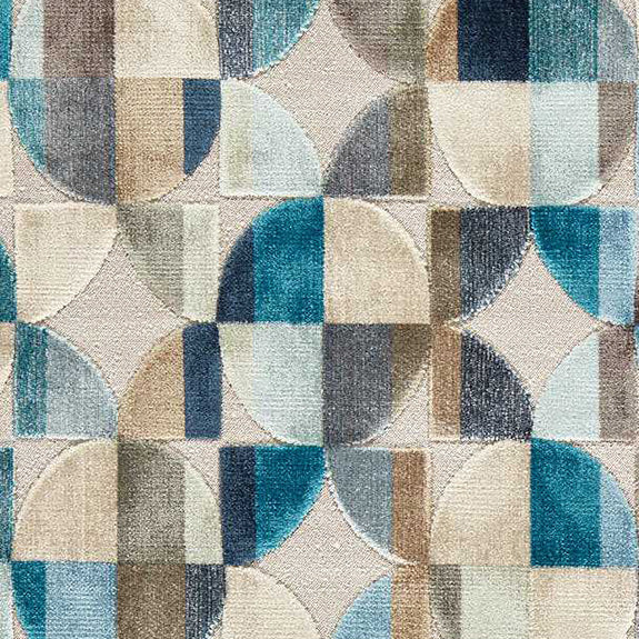 Clarke & Clarke Delaunay Woven Velvet Upholstery Fabric Denim