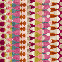Clarke & Clarke Orpheus Velvet Upholstery Fabric Magenta Peacock