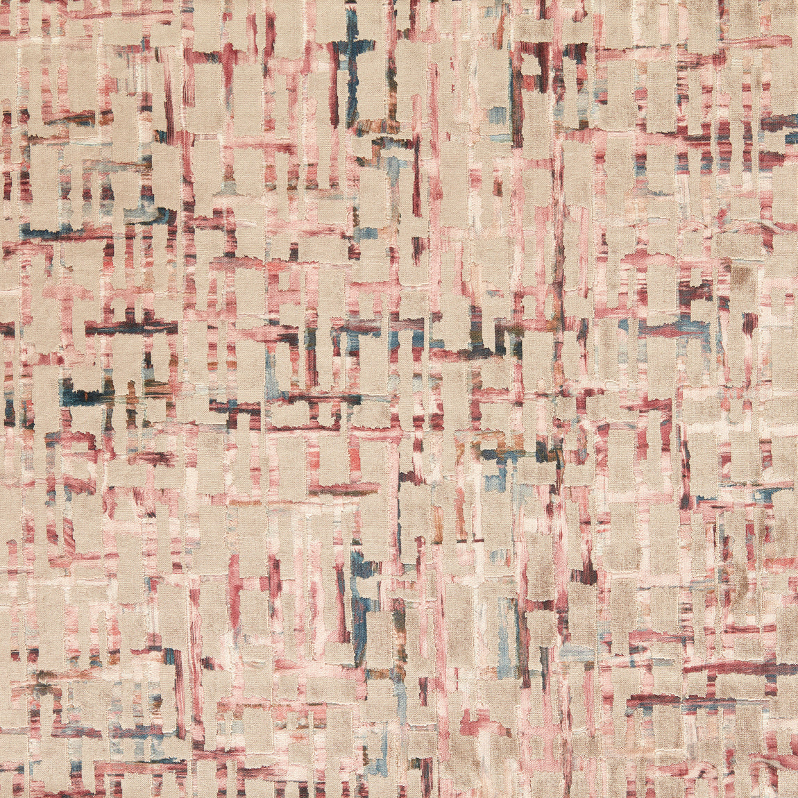 Clarke & Clarke Quadrata Velvet Fabric Blush Natural