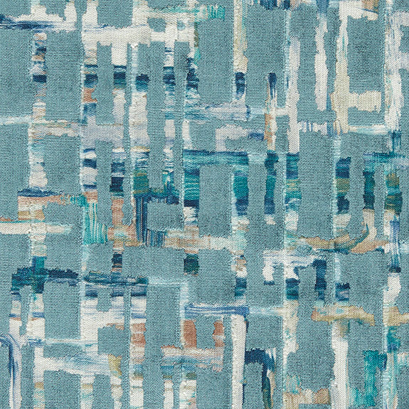 Clarke & Clarke Quadrata Velvet Fabric Teal Mineral