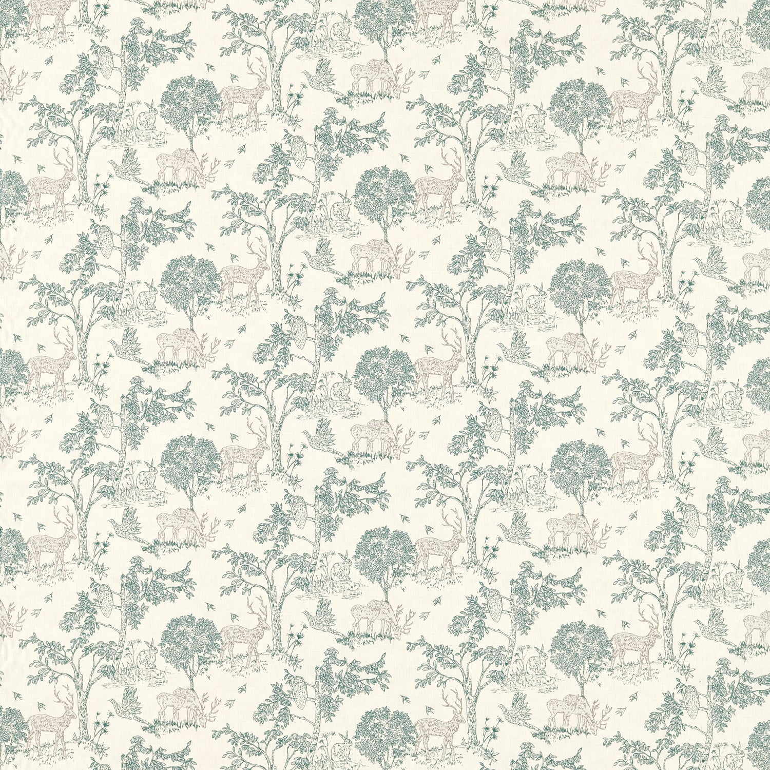 Clarke & Clarke Rivington Fabric Teal