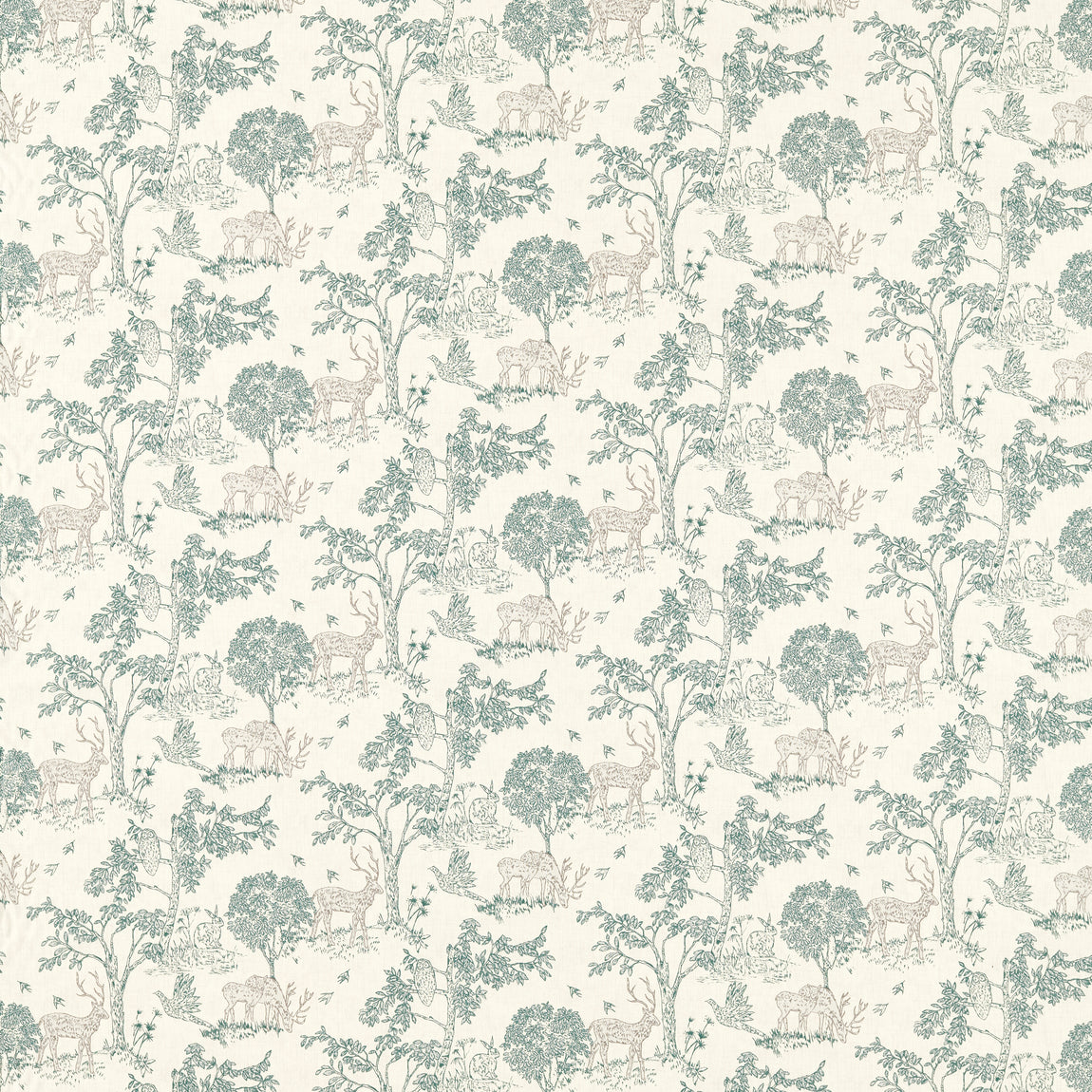 Clarke & Clarke Rivington Fabric Teal
