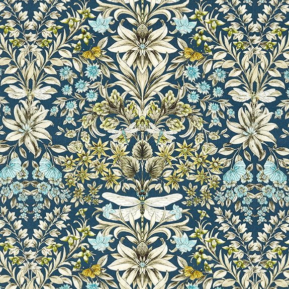 Clarke & Clarke Mirabell Fabric Midnight